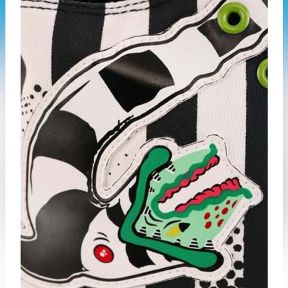BEETLEJUICE sneakers shoes black and white sandworm striped stripe Tim Burton - Picture 3 of 16